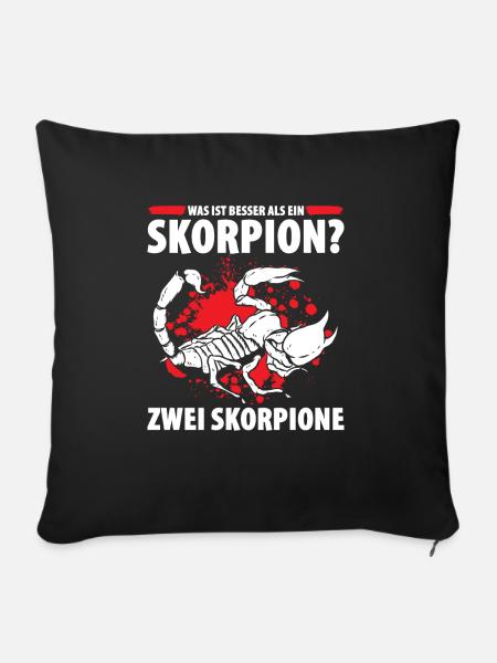 Was ist besser als ein Skorpion? Zwei Skorpione - Sofakissenbezug 45 x 45 cm - Schwarz