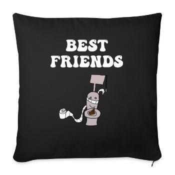 Toilettes Best Friends - Housse de coussin décorative 45 x 45 cm - noir - Devant
