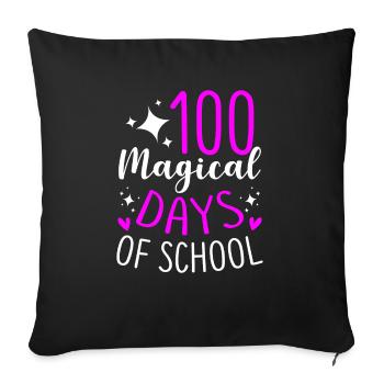 100 Magical Days Of School Enrollment Beginners - Sofa pillowcase 17,3'' x 17,3'' (45 x 45 cm) - black - Front