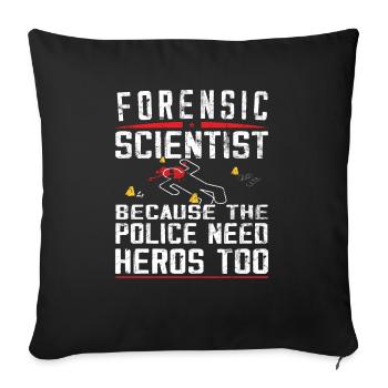 Criminalistique - Criminologie judiciaire - Housse de coussin décorative 45 x 45 cm - noir - Devant