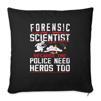 Criminalistique - Criminologie judiciaire - Housse de coussin décorative 45 x 45 cm - noir - Devant