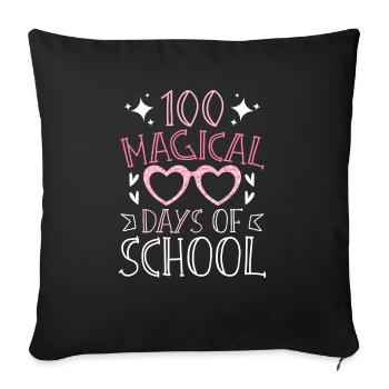 100 Magical Days Of School Enrollment Beginners - Sofa pillowcase 17,3'' x 17,3'' (45 x 45 cm) - black - Front