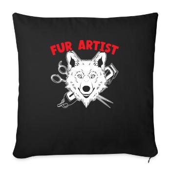 Pet Groomer Animal Stylist Animal Salon Artiste de fourrure - Housse de coussin décorative 45 x 45 cm - noir - Devant