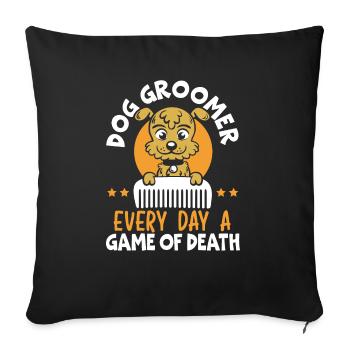 Pet Groomer Animal Stylist Animal Salon Artiste de fourrure - Housse de coussin décorative 45 x 45 cm - noir - Devant