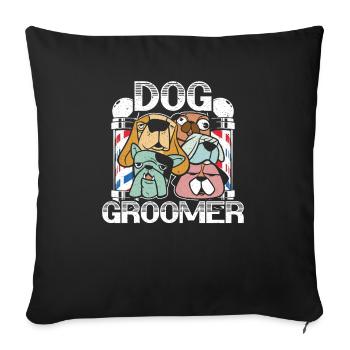 Dog Barber Pet Groomer Pet Salon Fur Artist - Housse de coussin décorative 45 x 45 cm - noir - Devant
