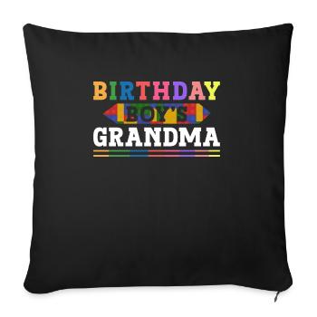 Birthday Kids Grandma Building Blocks - Sofa pillowcase 17,3'' x 17,3'' (45 x 45 cm) - black - Front