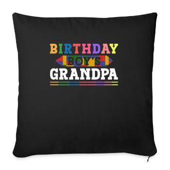 Birthday boy Grandpa building blocks - Sofa pillowcase 17,3'' x 17,3'' (45 x 45 cm) - black - Front