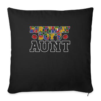 Blocs de construction de la tante du garçon d’anniversaire - Housse de coussin décorative 45 x 45 cm - noir - Devant