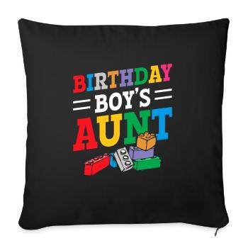 Building blocks of the birthday boy's aunt - Sofa pillowcase 17,3'' x 17,3'' (45 x 45 cm) - black - Front