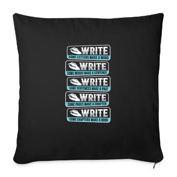 Romancier Auteur d’inspiration - Housse de coussin décorative 45 x 45 cm - noir - Devant