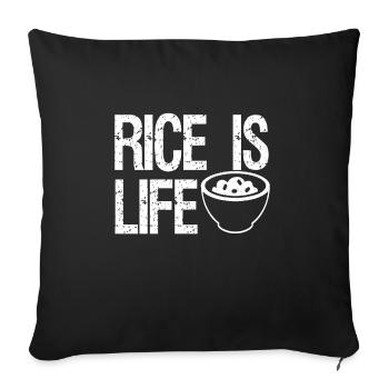 Rice is Life Philippines Filipino Pinoy Gift - Sofa pillowcase 17,3'' x 17,3'' (45 x 45 cm) - black - Front