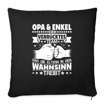 Opa & Enkel Geschenk Partnerlooks Partneroutfit - Sofakissenbezug 45 x 45 cm - Schwarz - Vorne