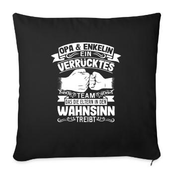 Opa und Enkelin Partnerlook Spruch Geschenk - Sofakissenbezug 45 x 45 cm - Schwarz - Vorne