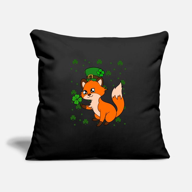 Mignon trèfle renard Saint-Patrick Housse de coussin décorative 45 x 45 cm