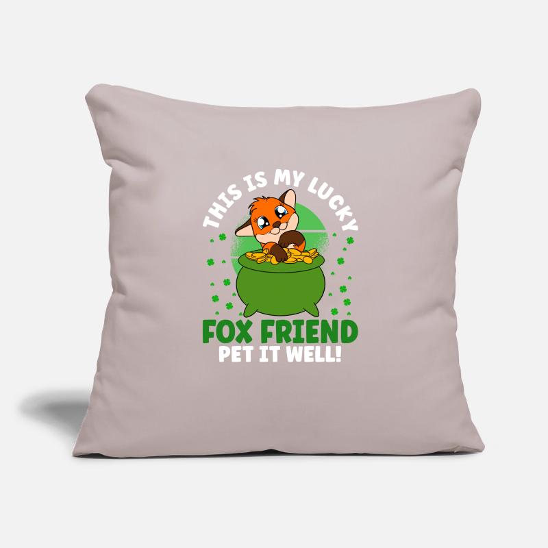 Mignon trèfle renard Saint-Patrick Housse de coussin décorative 45 x 45 cm