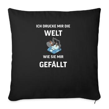 3D Druck Printing CAD PLA Filament 3d drucken - Sofakissenbezug 45 x 45 cm - Schwarz - Vorne