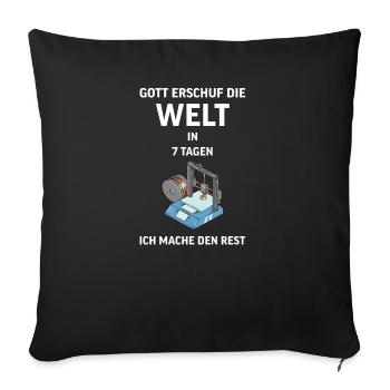 3D Druck Printing CAD PLA Filament 3d drucken - Sofakissenbezug 45 x 45 cm - Schwarz - Vorne