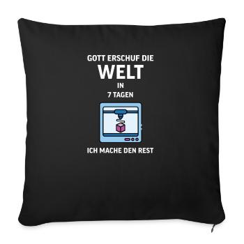 3D Druck Printing CAD PLA Filament 3d drucken - Sofakissenbezug 45 x 45 cm - Schwarz - Vorne