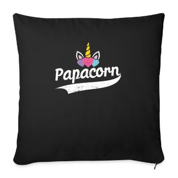 Papacorn Papa Unicorn Lovers Father's Day Unicorn - Sofa pillowcase 17,3'' x 17,3'' (45 x 45 cm) - black - Front