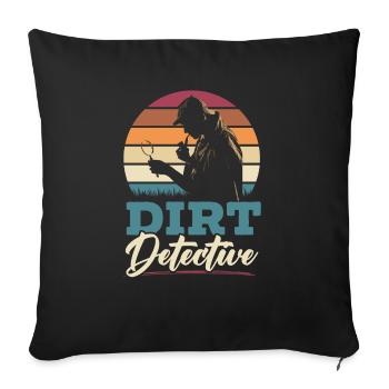 Dirt Detective Metal Detectorist Chasse au trésor - Housse de coussin décorative 45 x 45 cm - noir - Devant
