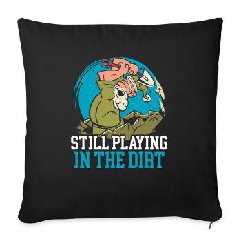 Toujours jouer dans la chasse au trésor de la terre - Housse de coussin décorative 45 x 45 cm - noir - Devant