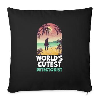 World's Cutest Detectorist Treasure Hunting Lover - Sofa pillowcase 17,3'' x 17,3'' (45 x 45 cm) - black - Front