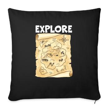 Creuser Détecteur de métaux Amateur de chasse au trésor - Housse de coussin décorative 45 x 45 cm - noir - Devant