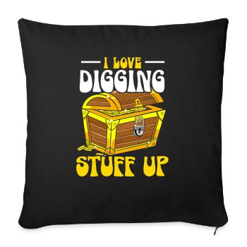 J’adore déterrer des trucs à la chasse au trésor - Housse de coussin décorative 45 x 45 cm - noir - Devant