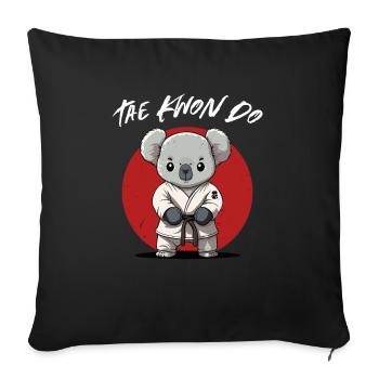 Niedlicher Taekwondo Koala - Lustiger TKD - Sofakissenbezug 45 x 45 cm - Schwarz - Vorne