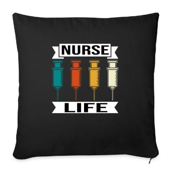 Vie infirmière - Housse de coussin décorative 45 x 45 cm - noir - Devant