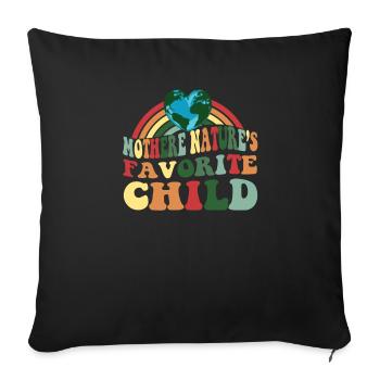 Jour de la Terre Vintage Le Chid préféré de Mère Nature - Housse de coussin décorative 45 x 45 cm - noir - Devant
