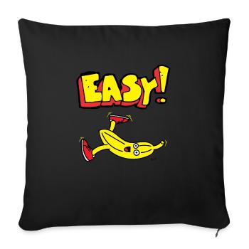 Bam Bam Easy Banana. Bananendesign Kindergarten - Sofakissenbezug 45 x 45 cm - Schwarz - Vorne