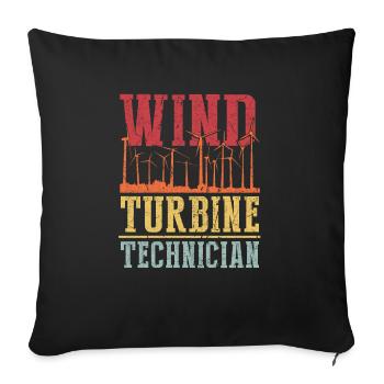 Wind Turbine Technician Shirt Gift - Sofa pillowcase 17,3'' x 17,3'' (45 x 45 cm) - black - Front