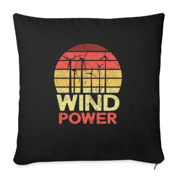 Vintage Retro Wind Power Shirt Gift - Sofa pillowcase 17,3'' x 17,3'' (45 x 45 cm) - black - Front