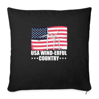 USA Flag America Flag Wind Turbines - Sofa pillowcase 17,3'' x 17,3'' (45 x 45 cm) - black - Front