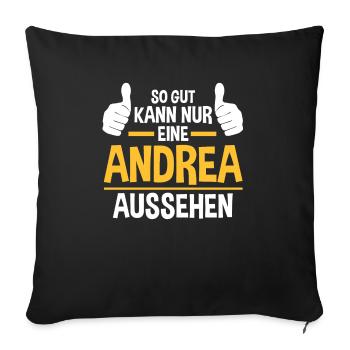 Andrea - Sofakissenbezug 45 x 45 cm - Schwarz - Vorne