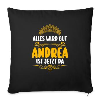 Andrea - Sofakissenbezug 45 x 45 cm - Schwarz - Vorne