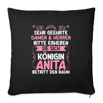 Anita - Sofakissenbezug 45 x 45 cm - Schwarz - Vorne