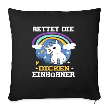 Save The Chubby Unicorns - Sofakissenbezug 45 x 45 cm - Schwarz - Vorne