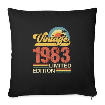 1983 - Housse de coussin décorative 45 x 45 cm - noir - Devant