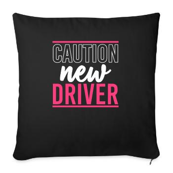 Caution Driver Driving School Driving Lessons Driving Licence - Sofa pillowcase 17,3'' x 17,3'' (45 x 45 cm) - black - Front
