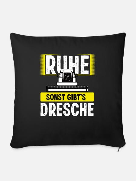 Lustiger Mähdrescher fahren Spruch Landwirt - Sofakissenbezug 45 x 45 cm - Schwarz
