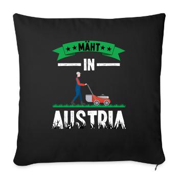 Mäht in Austria Herzschlag Rasenmähen Garten - Sofakissenbezug 45 x 45 cm - Schwarz - Vorne