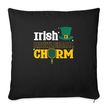 Joueur de pickleball Cadeau de chandail de la Saint-Patrick - Housse de coussin décorative 45 x 45 cm - noir - Devant