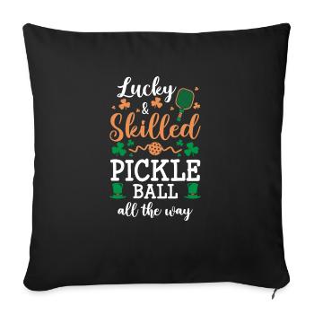 Joueur de pickleball Cadeau de chandail de la Saint-Patrick - Housse de coussin décorative 45 x 45 cm - noir - Devant
