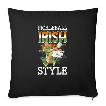 Joueur de pickleball Cadeau de chandail de la Saint-Patrick - Housse de coussin décorative 45 x 45 cm - noir - Devant