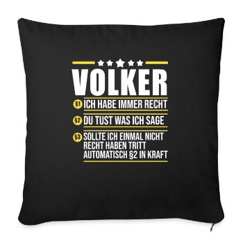 Volker - Sofakissenbezug 45 x 45 cm - Schwarz - Vorne