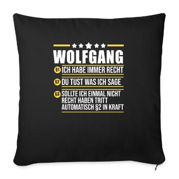 Wolfgang - Sofakissenbezug 45 x 45 cm - Schwarz - Vorne