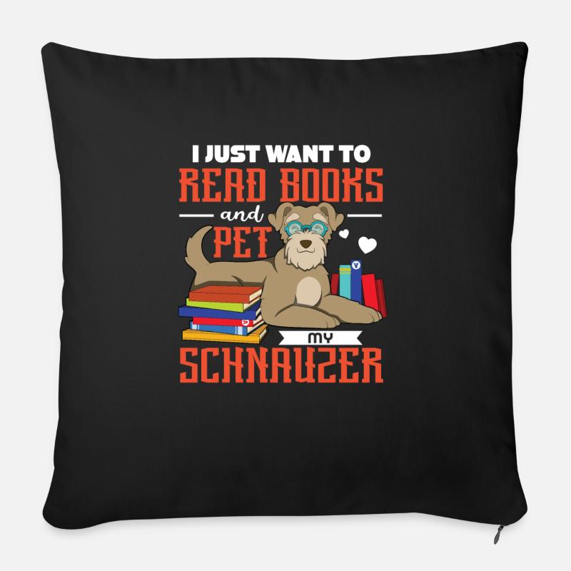 Zwergschnauzer - Sofakissenbezug 45 x 45 cm - Schwarz