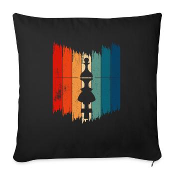 Vintage Chess Piece Retro Chess Piece - Sofa pillowcase 17,3'' x 17,3'' (45 x 45 cm) - black - Front
